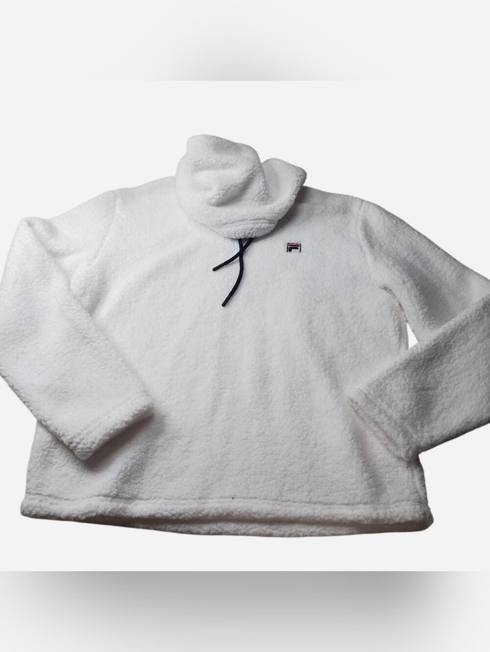 Fila Sherpa Hoodie Womens XL White Gorpcore Winter Outdoor Whimsy Snow 90s NWT